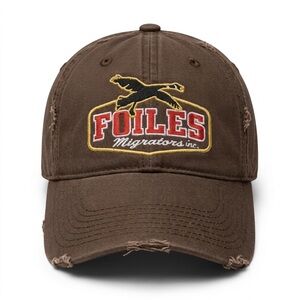 Foiles Migrators Duck Goose Calls Strapback Hat Brown Bretmor Distressed Cap O/S